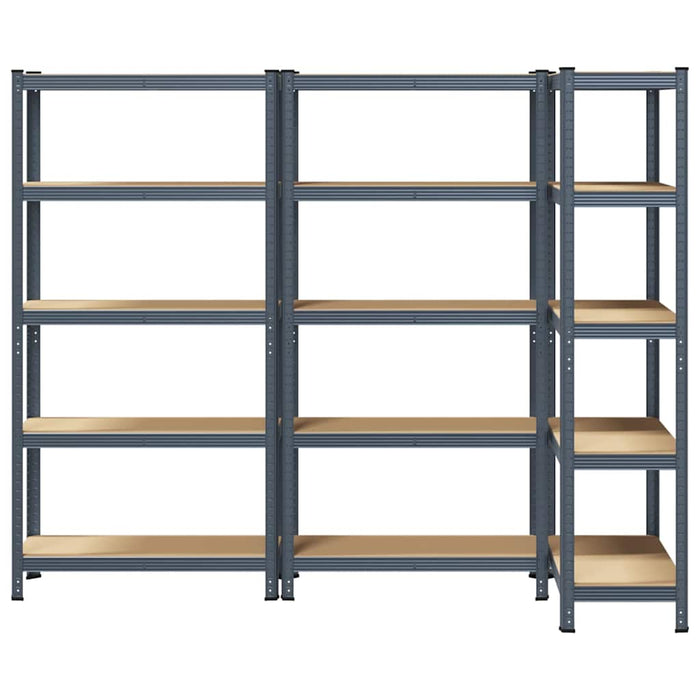 5-Layer Storage Shelves 3 pcs Anthracite Steel&Engineered Wood