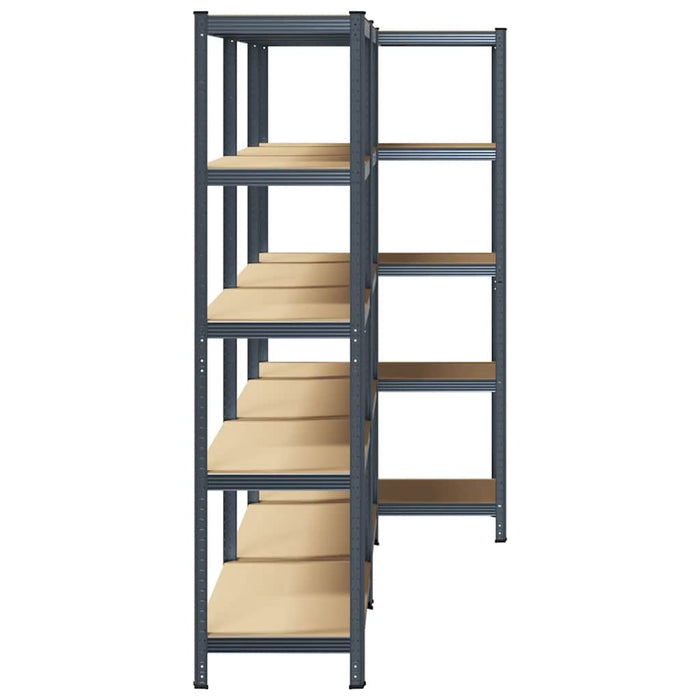 5-Layer Storage Shelves 3 pcs Anthracite Steel&Engineered Wood