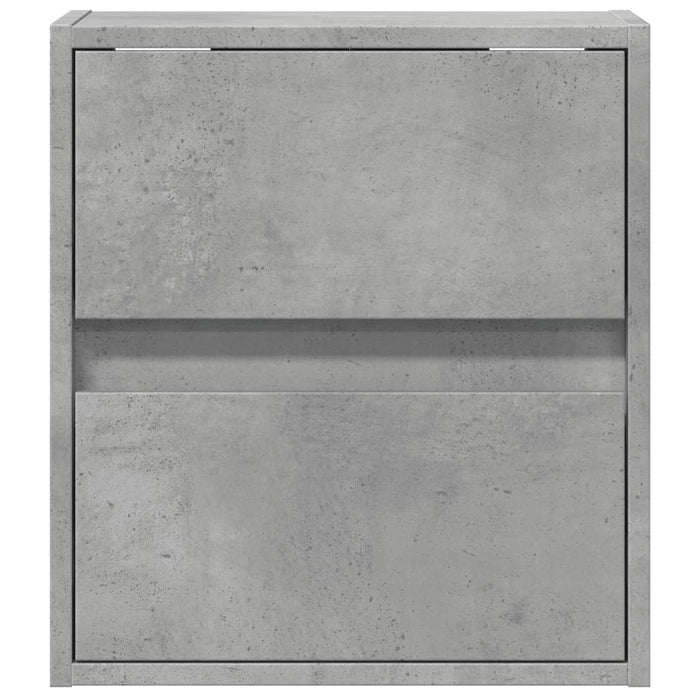 Wall-mounted Bedside Cabinet with LED Lights Concrete Grey