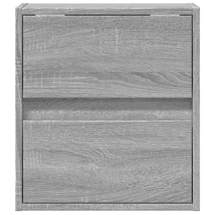 Wall-mounted Bedside Cabinet with LED Lights Grey Sonoma