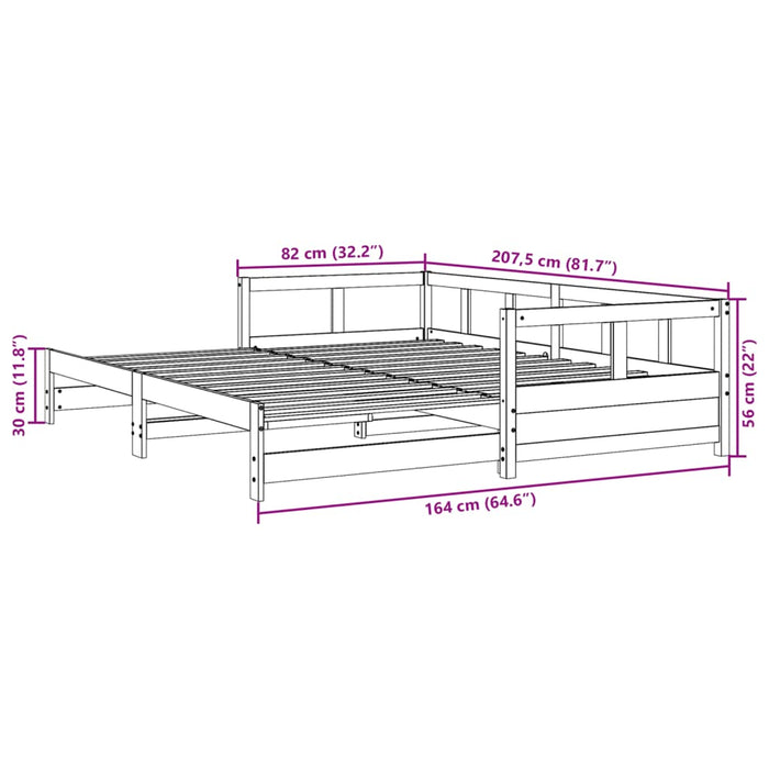 Daybed without Mattress 80x200 cm Solid Wood Pine