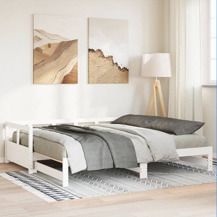 Daybed without Mattress White 90x200 cm Solid Wood Pine