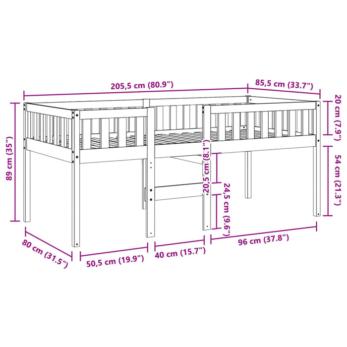 Children's Bed without Mattress White 80x200 cm Solid Wood Pine