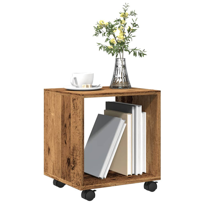 Rolling Cabinet Old Wood 37x33x42.5 cm Engineered Wood