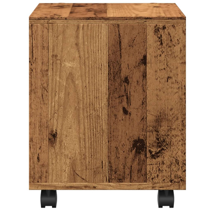 Rolling Cabinet Old Wood 37x33x42.5 cm Engineered Wood