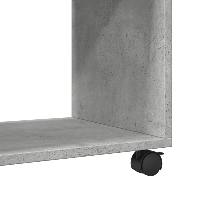 Masuta laterala cu roti Beton Gri 70x35x60 cm Lemn de inginerie