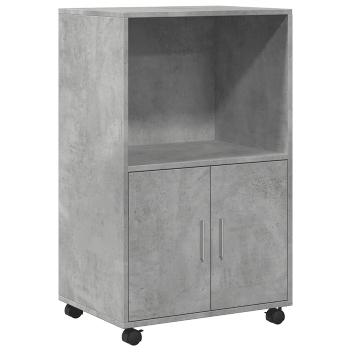 Rolling Cabinet Concrete Grey 55x40x91 cm Engineered Wood