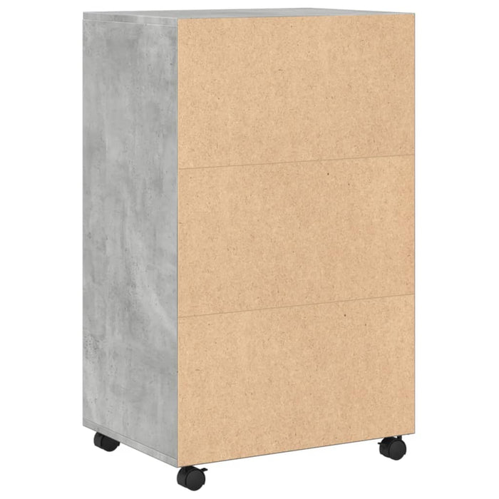 Rolling Cabinet Concrete Grey 55x40x91 cm Engineered Wood