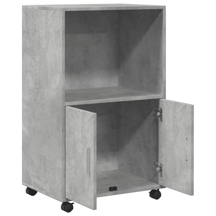 Rolling Cabinet Concrete Grey 55x40x91 cm Engineered Wood