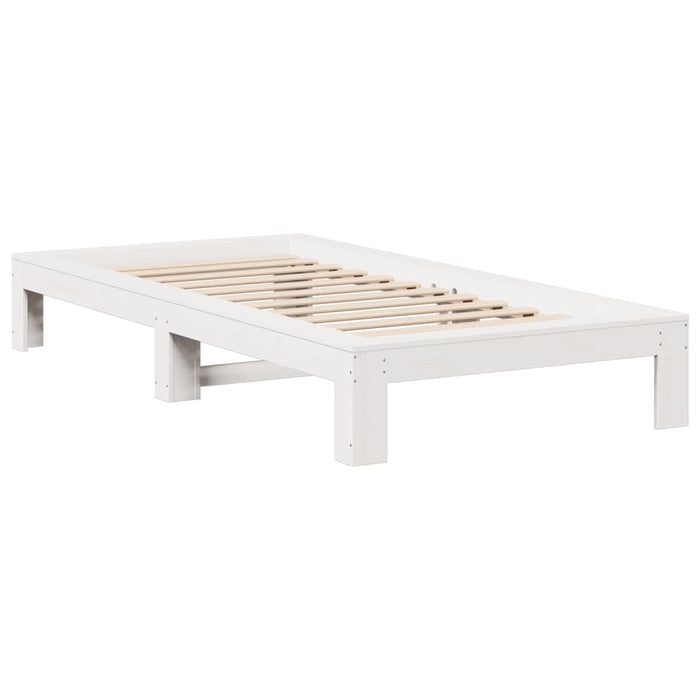 Bed Frame without Mattress White 90x200 cm Solid Wood Pine