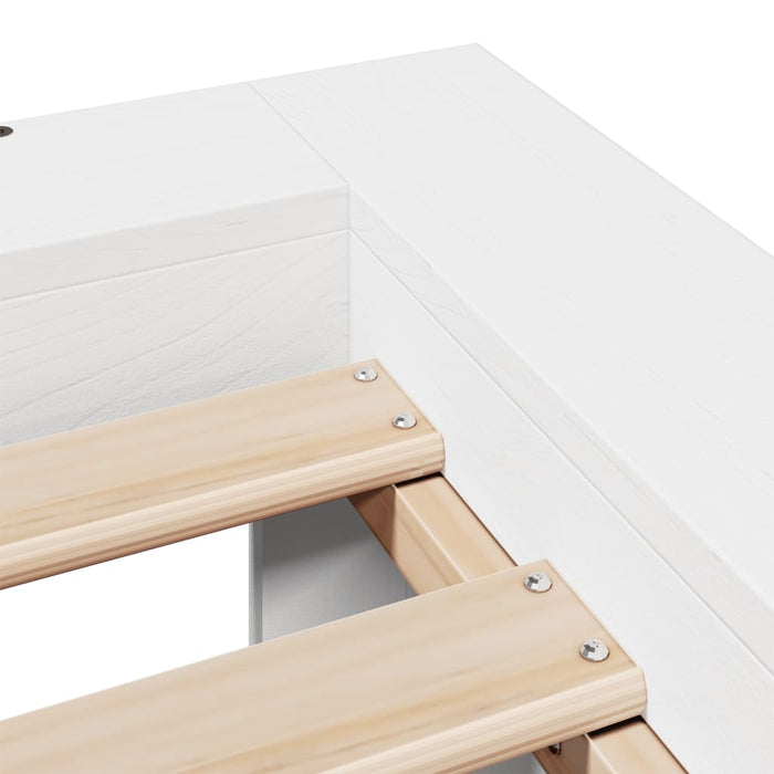 Bed Frame without Mattress White 90x190 cm Single Solid Wood Pine