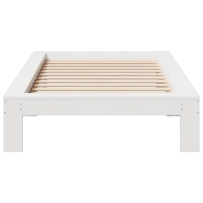 Bed Frame without Mattress White 75x190 cm Small Single Solid Wood Pine