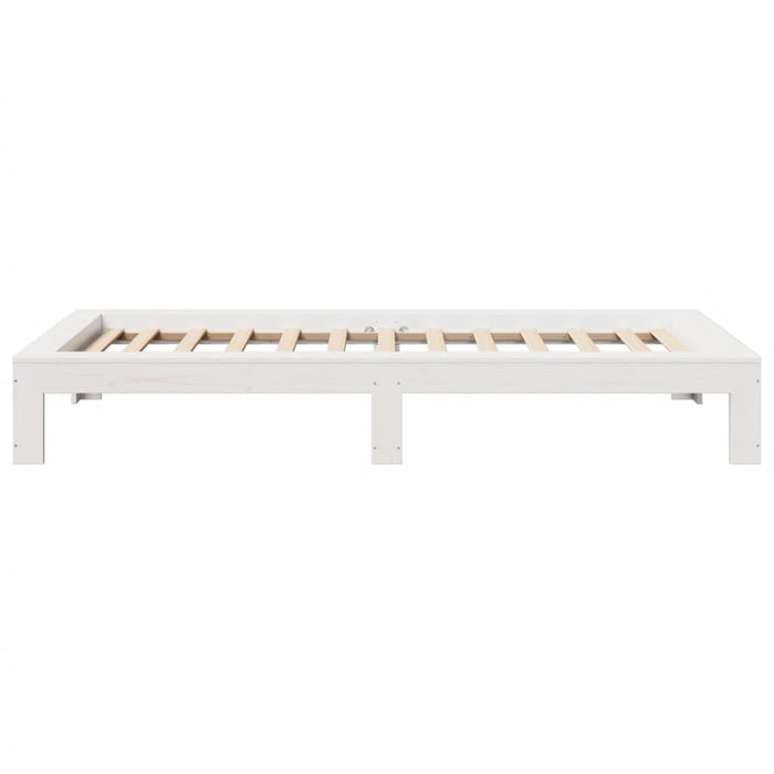 Bed Frame without Mattress White 75x190 cm Small Single Solid Wood Pine