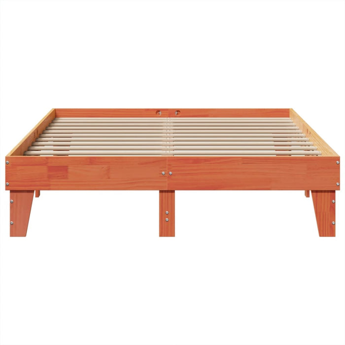 Bed Frame without Mattress Wax Brown 160x200 cm Solid Wood Pine