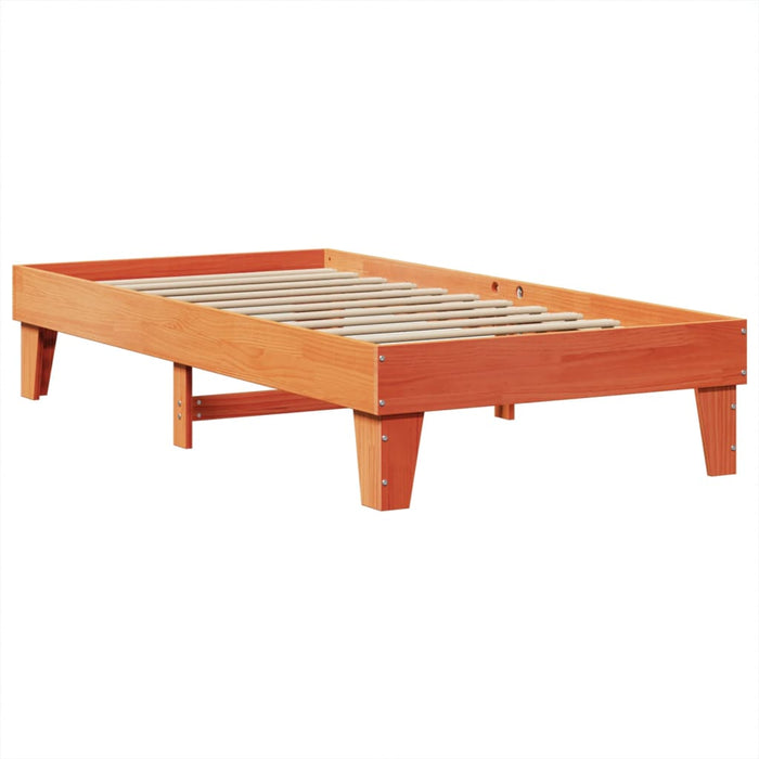 Bed Frame without Mattress Wax Brown 90x200 cm Solid Wood Pine