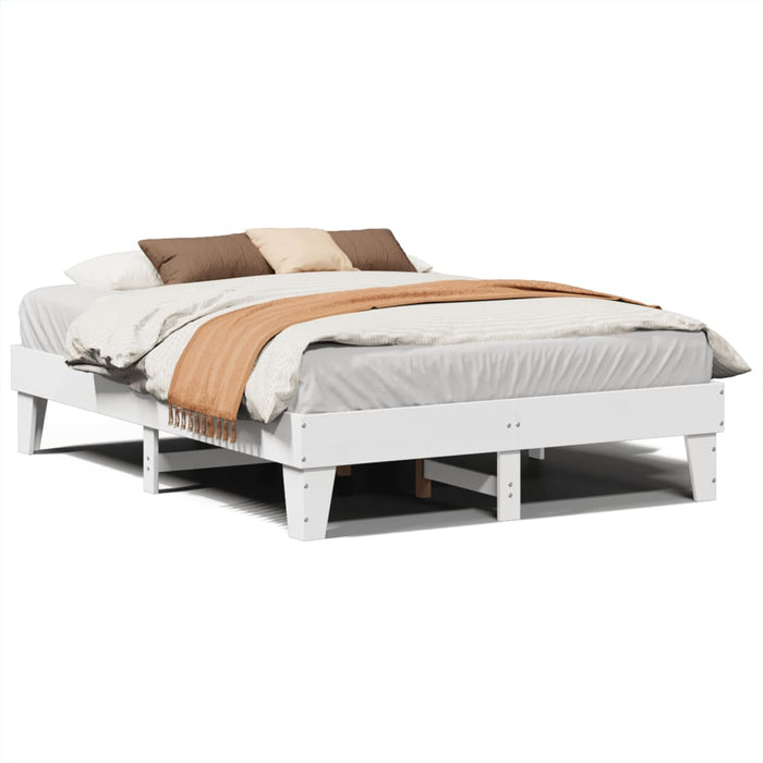 Bed Frame without Mattress White 140x190 cm Solid Wood Pine