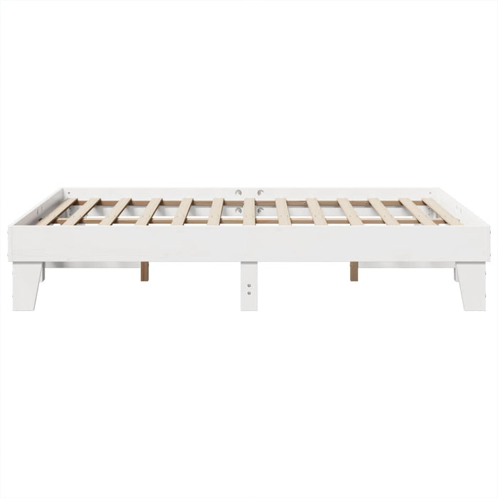 Bed Frame without Mattress White 140x190 cm Solid Wood Pine