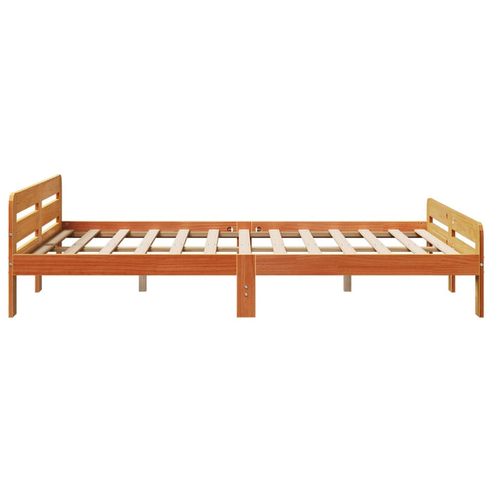 Bed Frame without Mattress Wax Brown 160x200 cm Solid Wood Pine