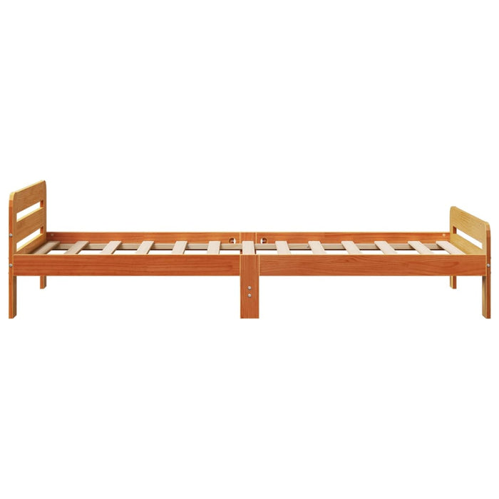 Bed Frame without Mattress Wax Brown 90x190 cm Single Solid Wood Pine