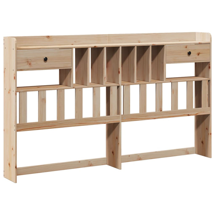 Headboard with Storage 200 cm Solid Wood Pine