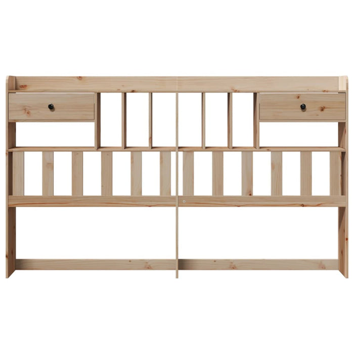 Headboard with Storage 200 cm Solid Wood Pine