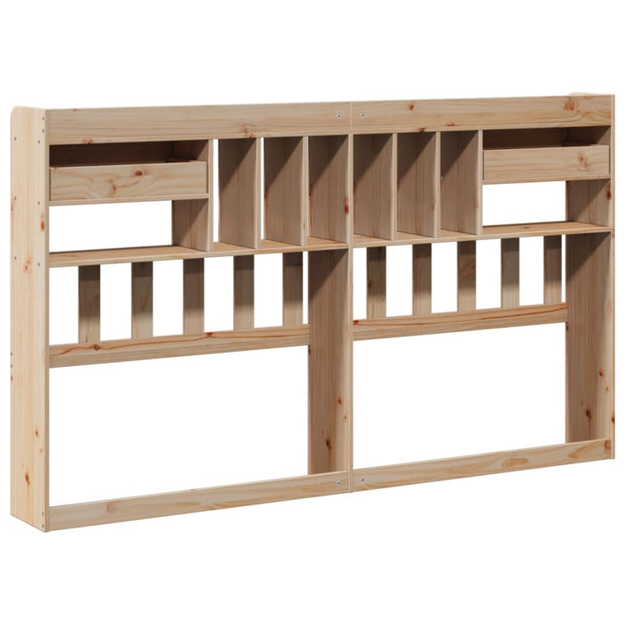 Headboard with Storage 200 cm Solid Wood Pine