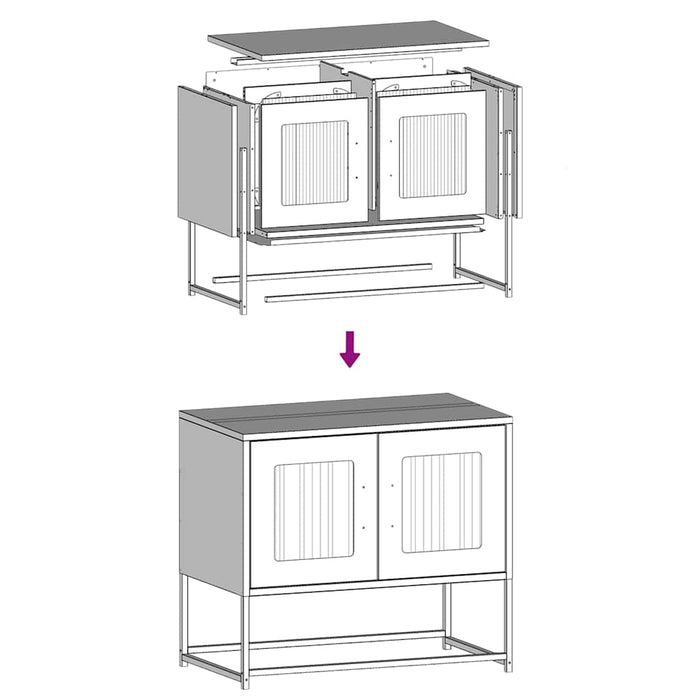 ТВ Шкаф Антрацит 68x39x60.5 см Студеновалцована стомана