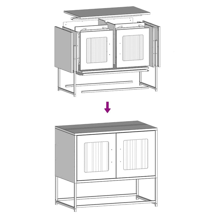 Тумба под телевизор белая 68x39x60,5 см холоднокатаная сталь