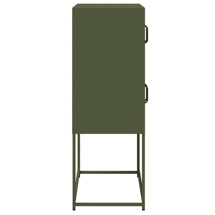 Highboard Olive Green 68x39x107 cm Steel