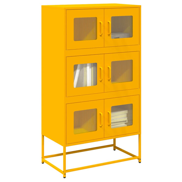 Highboard Mustard Yellow 68x39x123 cm Steel