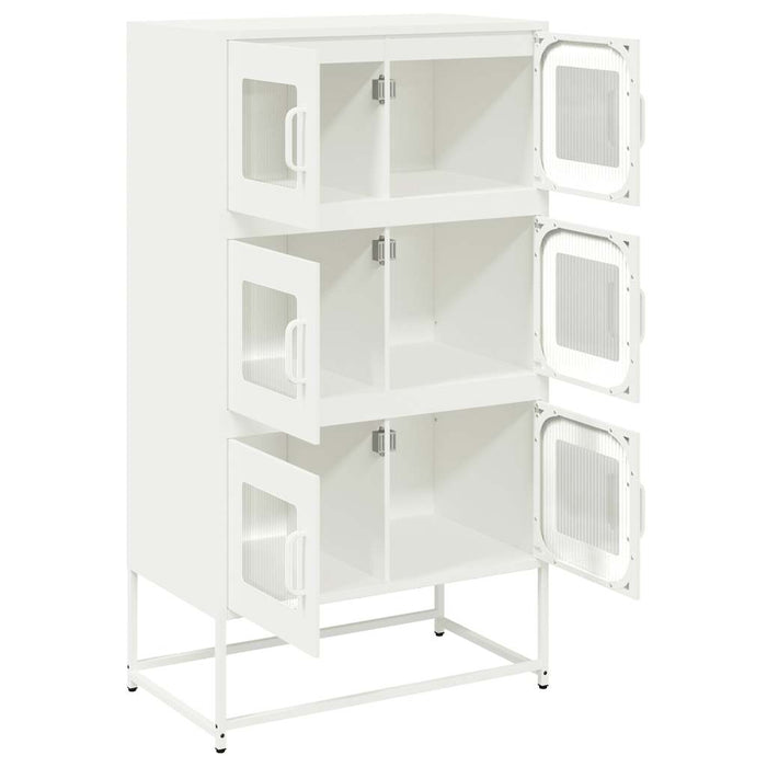 Highboard White 68x39x123 cm Steel