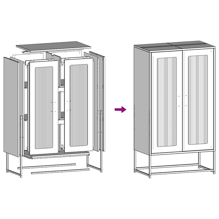 Highboard Black 68x39x123 см стомана