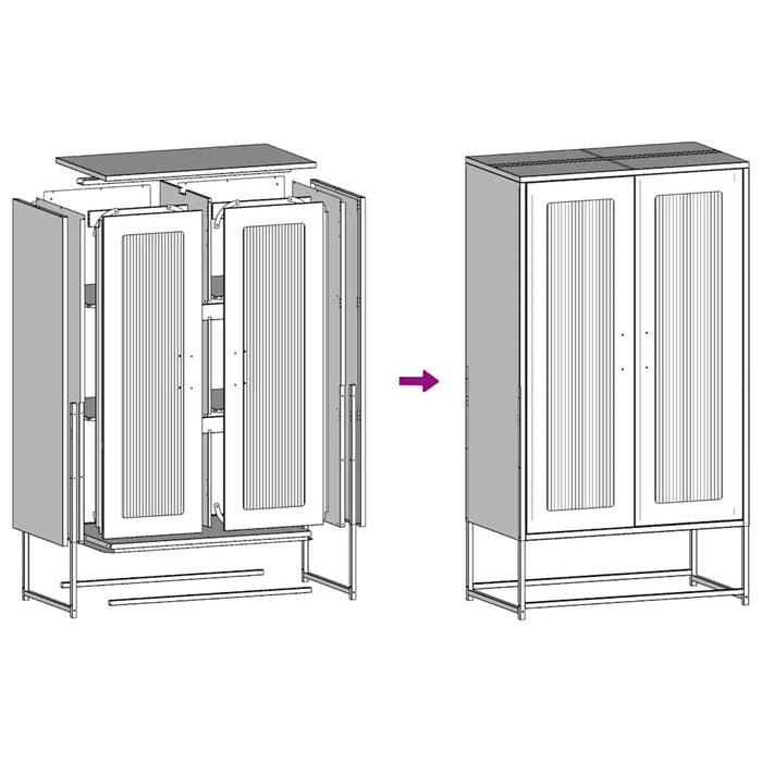 Highboard Pink 68x39x123 cm Steel