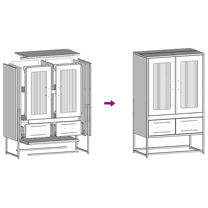 Highboard Black 68x39x111.5 см стомана