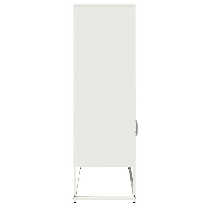 Highboard Бяла 68x39x123 см стомана