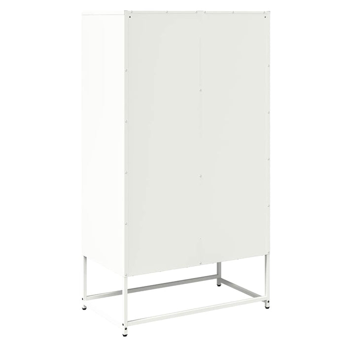 Highboard Бяла 68x39x123 см стомана