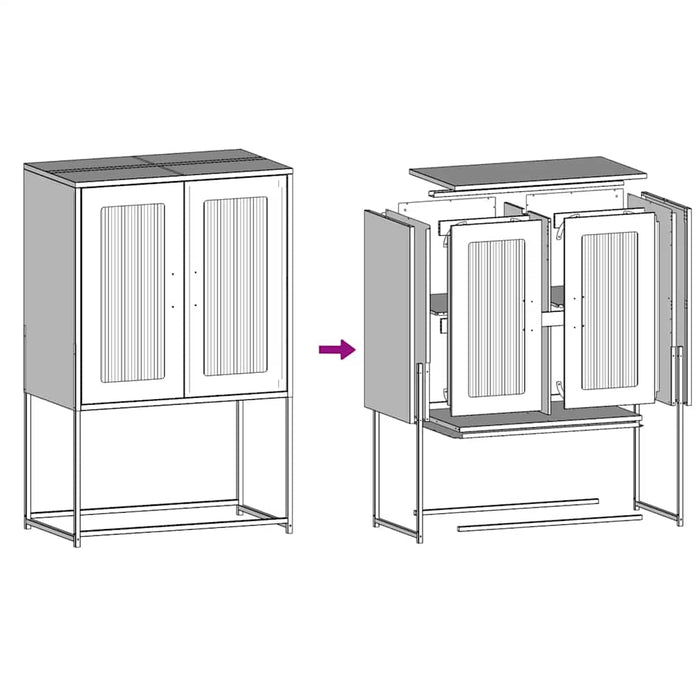 Highboard Black 68x39x107 см стомана