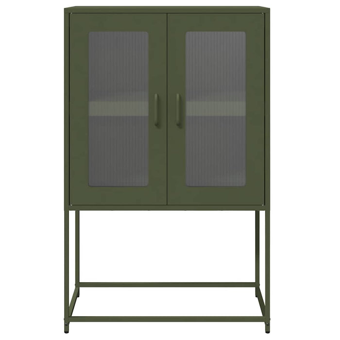 Highboard Olive Green 68x39x107 cm Steel