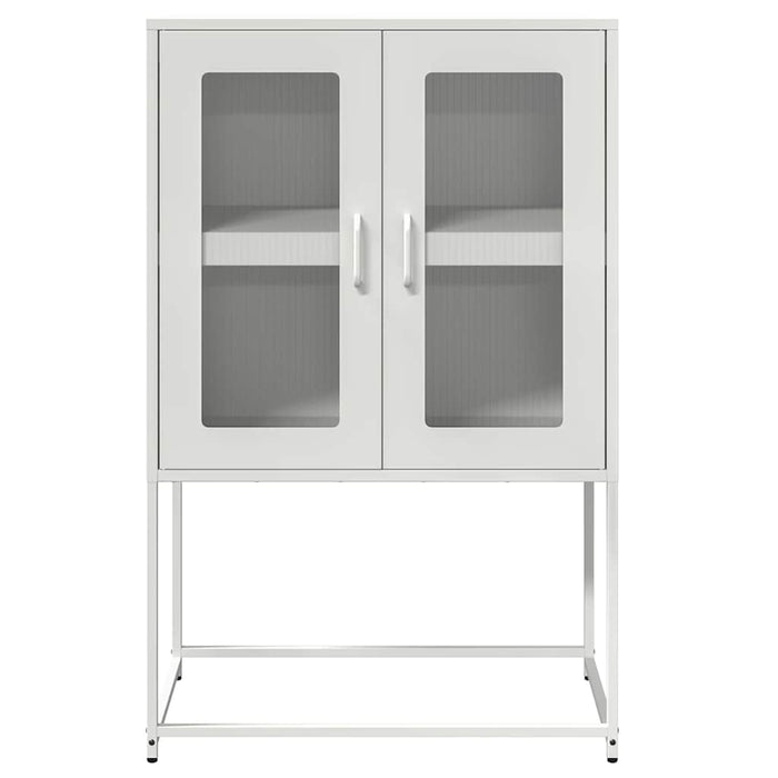 Highboard White 68x39x107 cm Steel