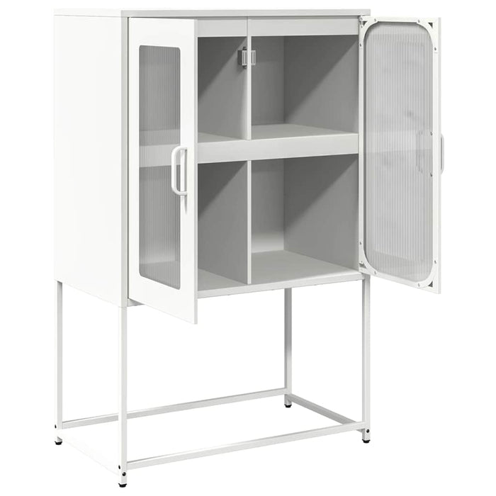 Highboard White 68x39x107 cm Steel