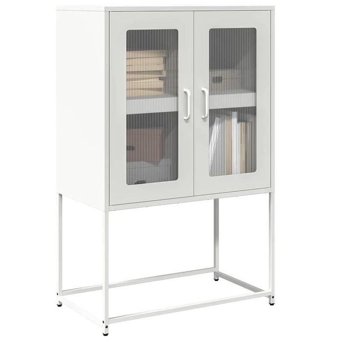 Highboard White 68x39x107 cm Steel