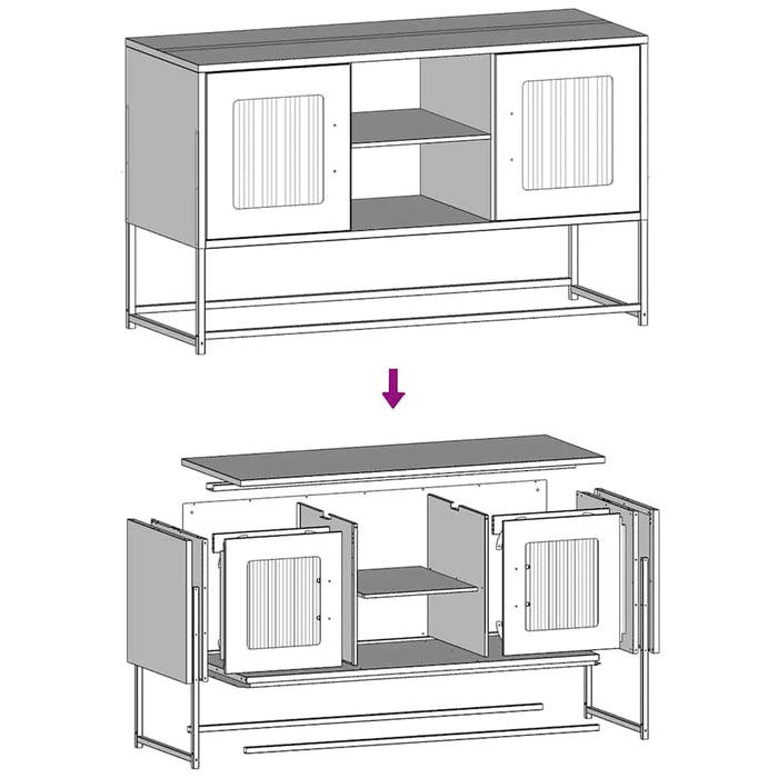 TV Cabinet Black 100.5x39x60.5 cm Steel