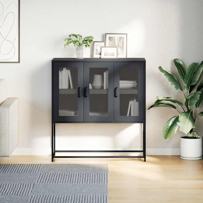 Sideboard Black 100.5x39x107 cm Cold-rolled Steel