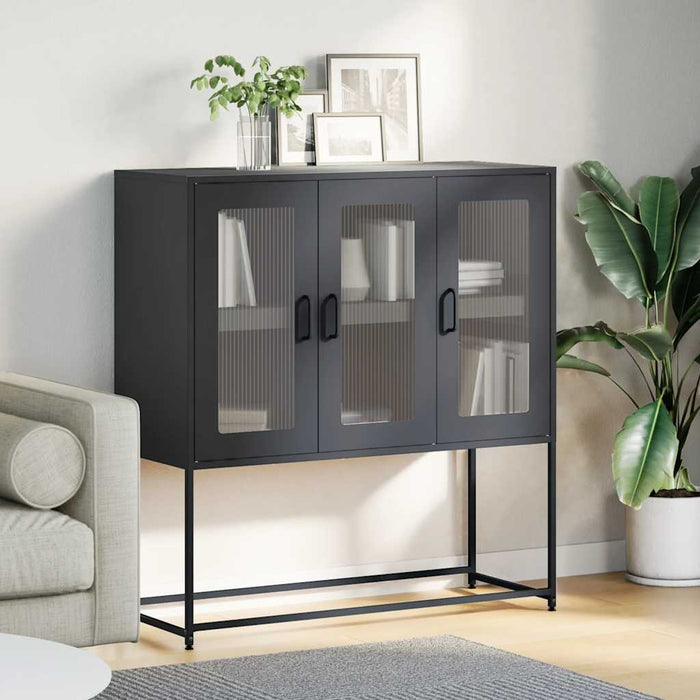 Sideboard Black 100.5x39x107 cm Cold-rolled Steel