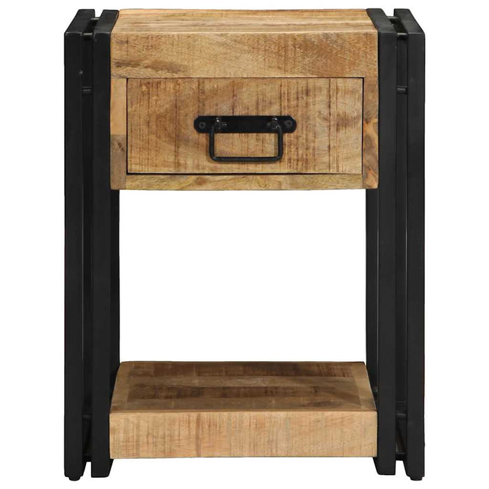 Bedside Cabinets 2 pcs 40x40x50 cm Solid Rough Wood Mango