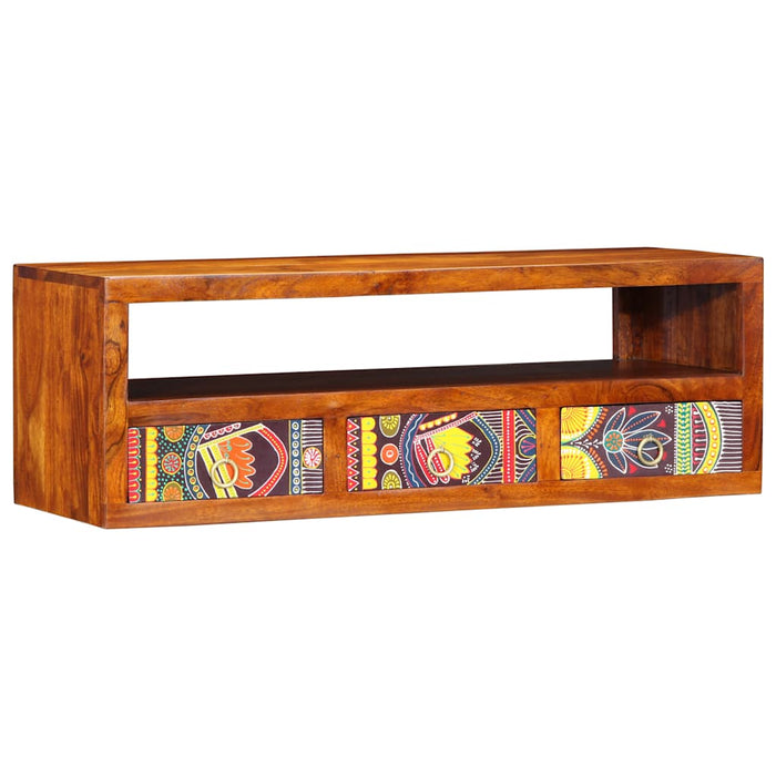 Wall-mounted TV Cabinet Multicolour 90x30x30 Solid Wood Acacia