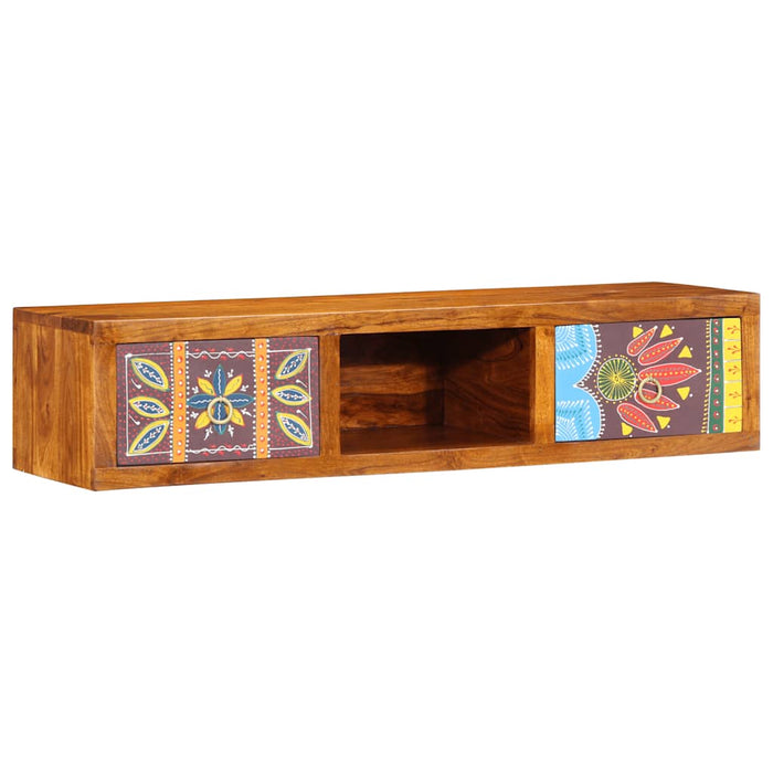 Wall-mounted TV Cabinet Multicolour 100x30x22 Solid Wood Acacia