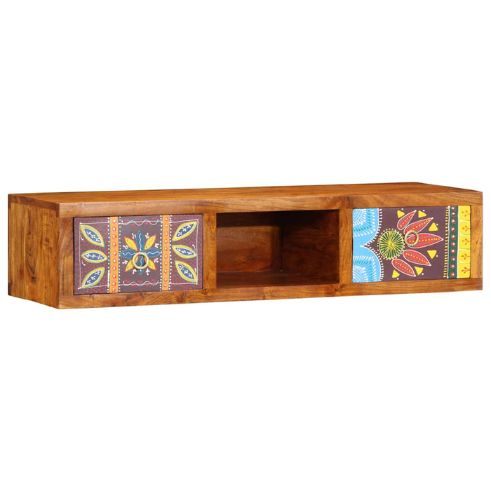 Wall-mounted TV Cabinet Multicolour 100x30x22 Solid Wood Acacia