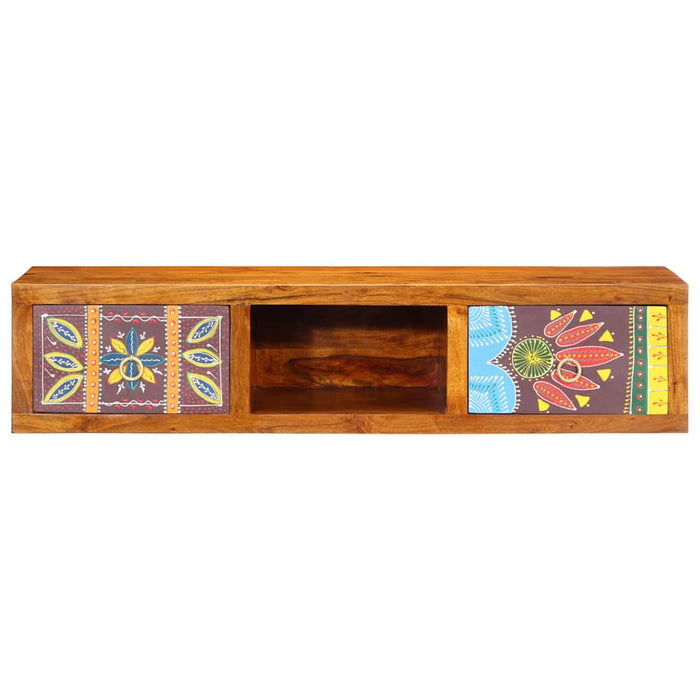 Wall-mounted TV Cabinet Multicolour 100x30x22 Solid Wood Acacia