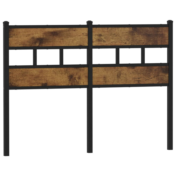 Headboard Smoked Oak 135 cm Iron and Engineered Wood